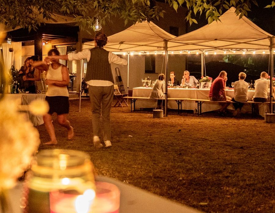 Outdoor dining at Little Rann Eco Resort